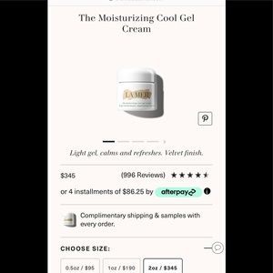 NIB La Mer moisturizing helps cream 2oz